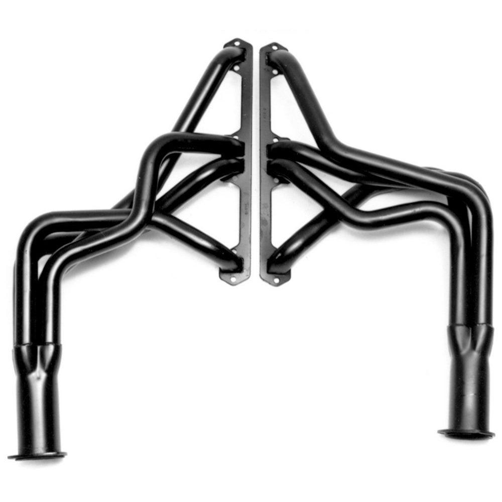 Hedman Hedders Street Headers - 1.625 in Primary - 3 in Collector - Black Paint - AMC V8 - Passenger Car 1968-80 - Pair