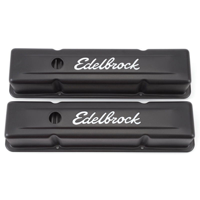Edelbrock Signature Series Valve Cover - Small Block Chevrolet-'59-'86-Tall - Black