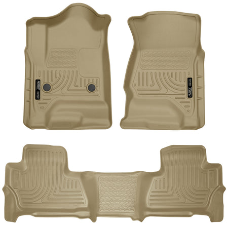 Husky Liners Front/2nd Seat Floor Liner Weatherbeater Plastic Tan - GM Fullsize SUV 2015