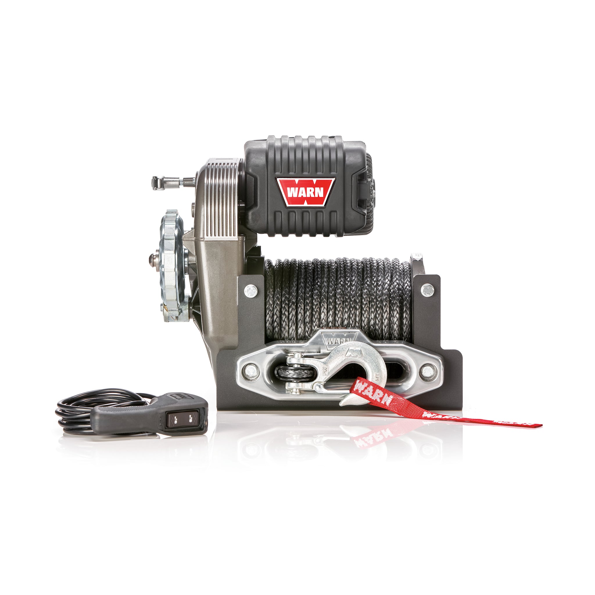 Warn Winch - Roller Fairlead - 12 Ft. . Remote - 3/8" x 125 Ft. . Synthetic Rope - 12V
