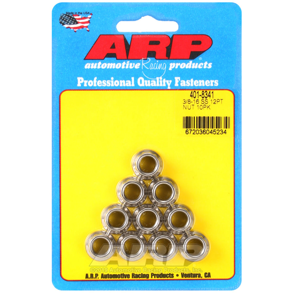 ARP 3/8-16 SS 12-Point Nut Kit (10 Pack)
