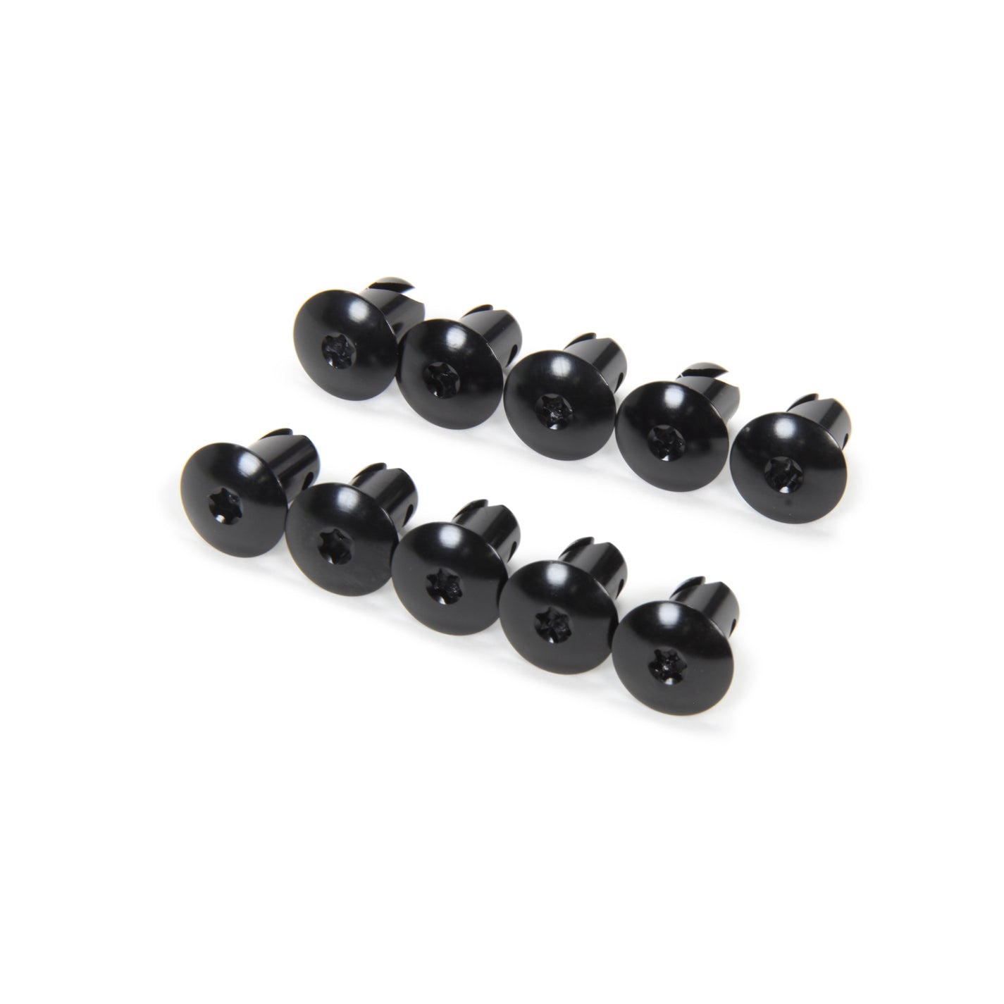 Triple X Oval Head Quick Turn Fastener - Torx - 7/16 x 0.550" Body - Black Anodize (Set of 10)