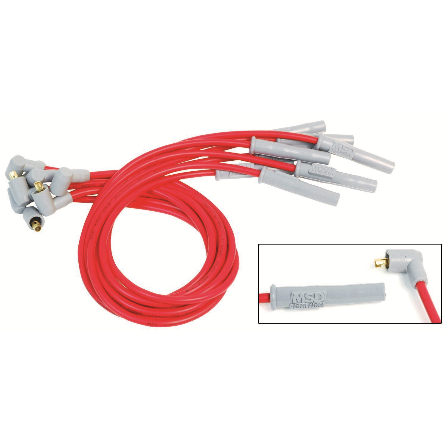 MSD Super Conductor Spiral Core 8.5 mm Spark Plug Wire Set - Red