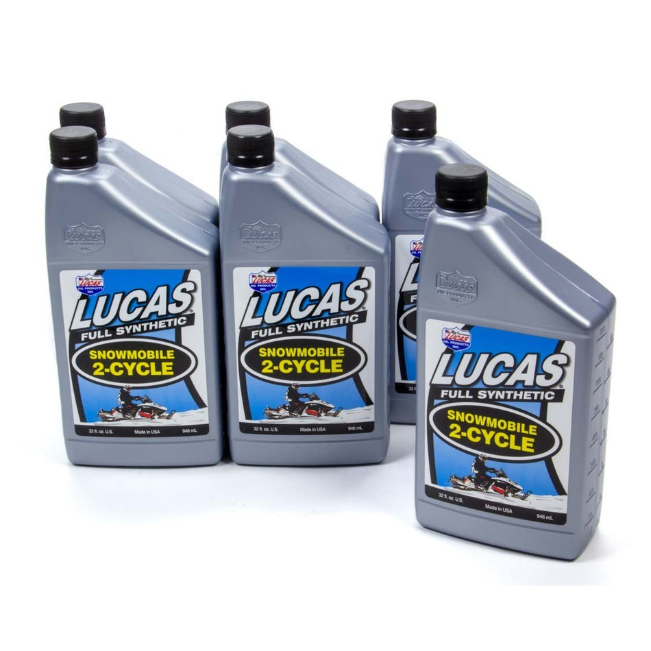 Lucas Oil Products Snowmobile Motor Oil Synthetic 1 qt - Set of 6