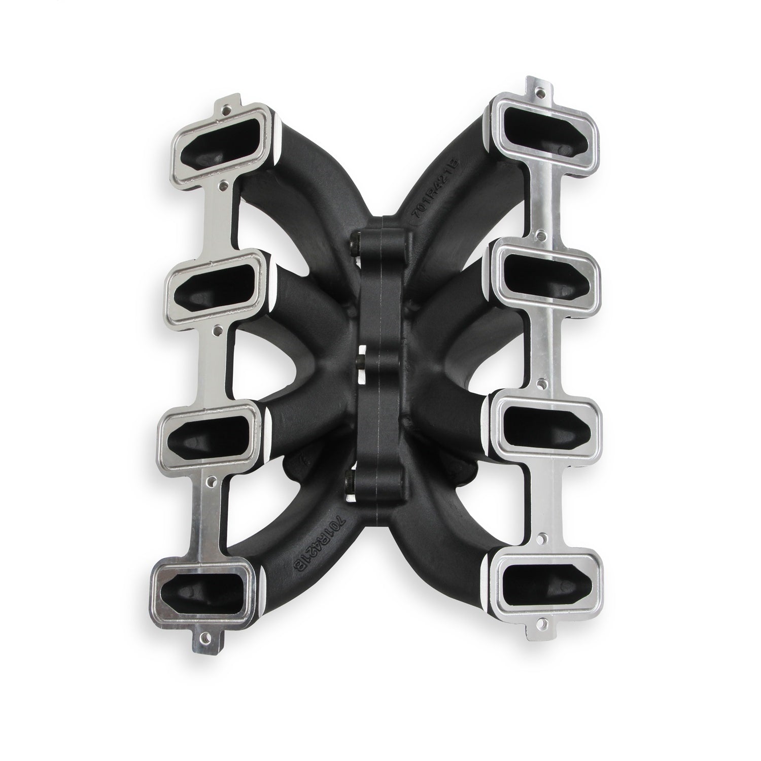 Holley EFI LS Split Intake Manifold - Square Bore - Single Plane - Black Ceramic - LS1/LS2/LS6 - GM LS-Series