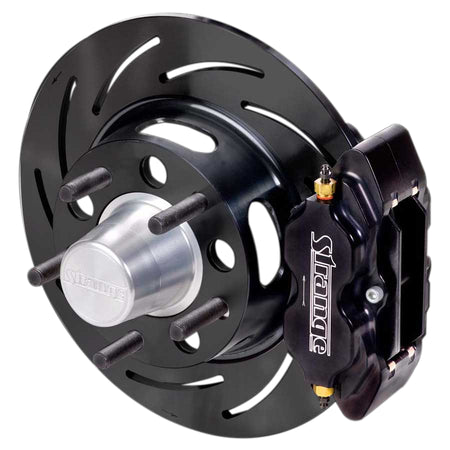 Strange Pro Race Brake System Front 4 Piston Caliper 11-1/4" Slotted Iron Rotor - Offset Hat