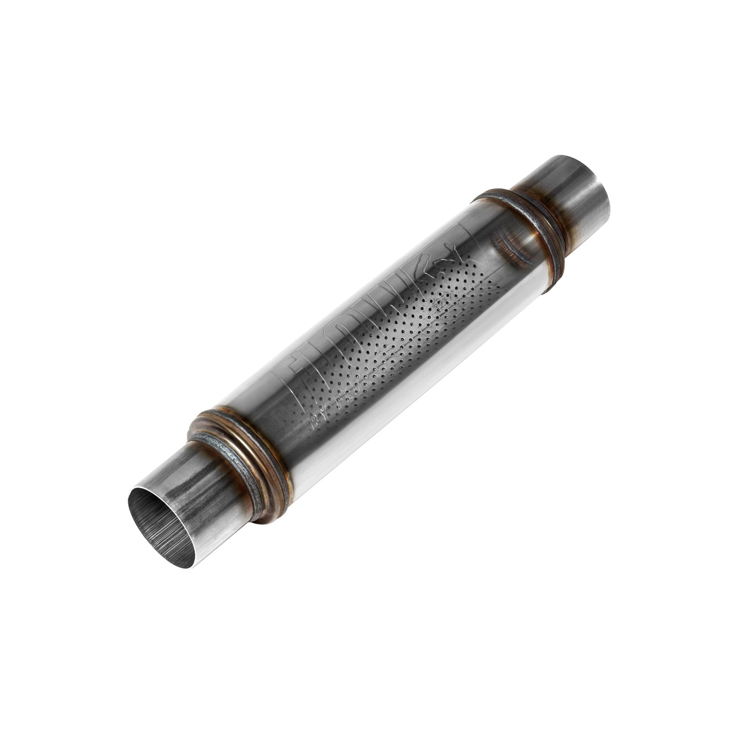 Flowmaster Flow FX Muffler - 2-1/2 in Center Inlet - 2-1/2 in Center Outlet - 14 x 4 in Round Body - 20 in Long - Stainless