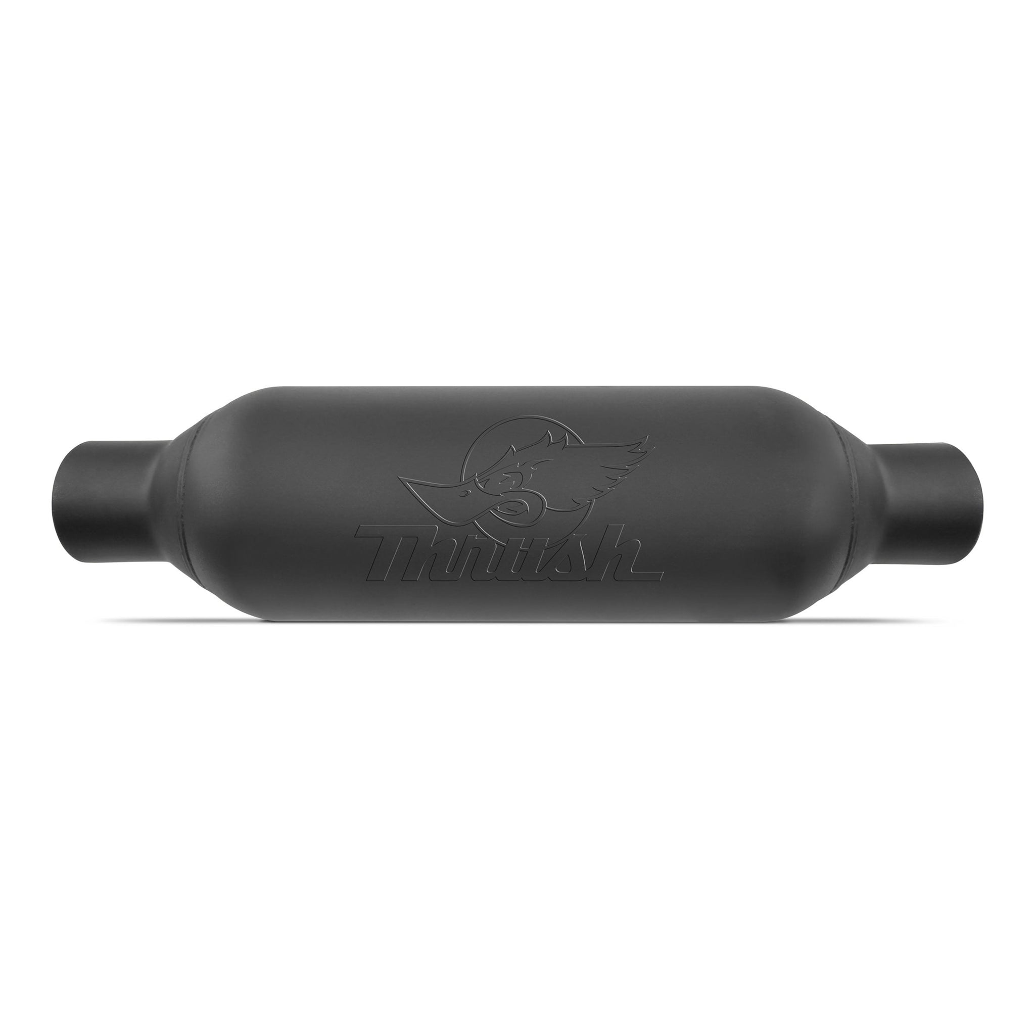 DynoMax Thrush Rattler Muffler 2" Center Inlet/Outlet 5 x 12-1/2" Oval Body 18" Long - Steel