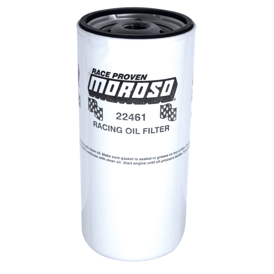 Moroso Chevy Racing Oil Filter - Chevy and Others Where Space Allows - 2 Quart Capacity - 13/16" -16 UNF Thread