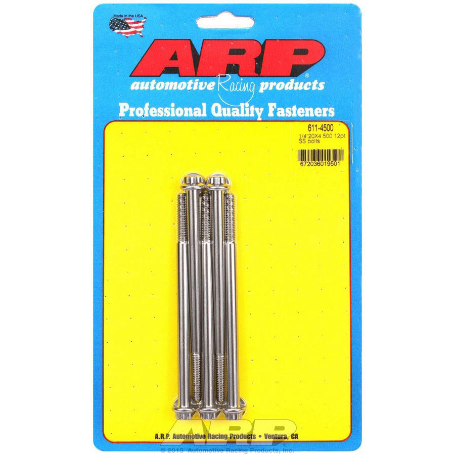 ARP Stainless Steel Bolt Kit - 12 Point (5) 1/4-20 x 4.500