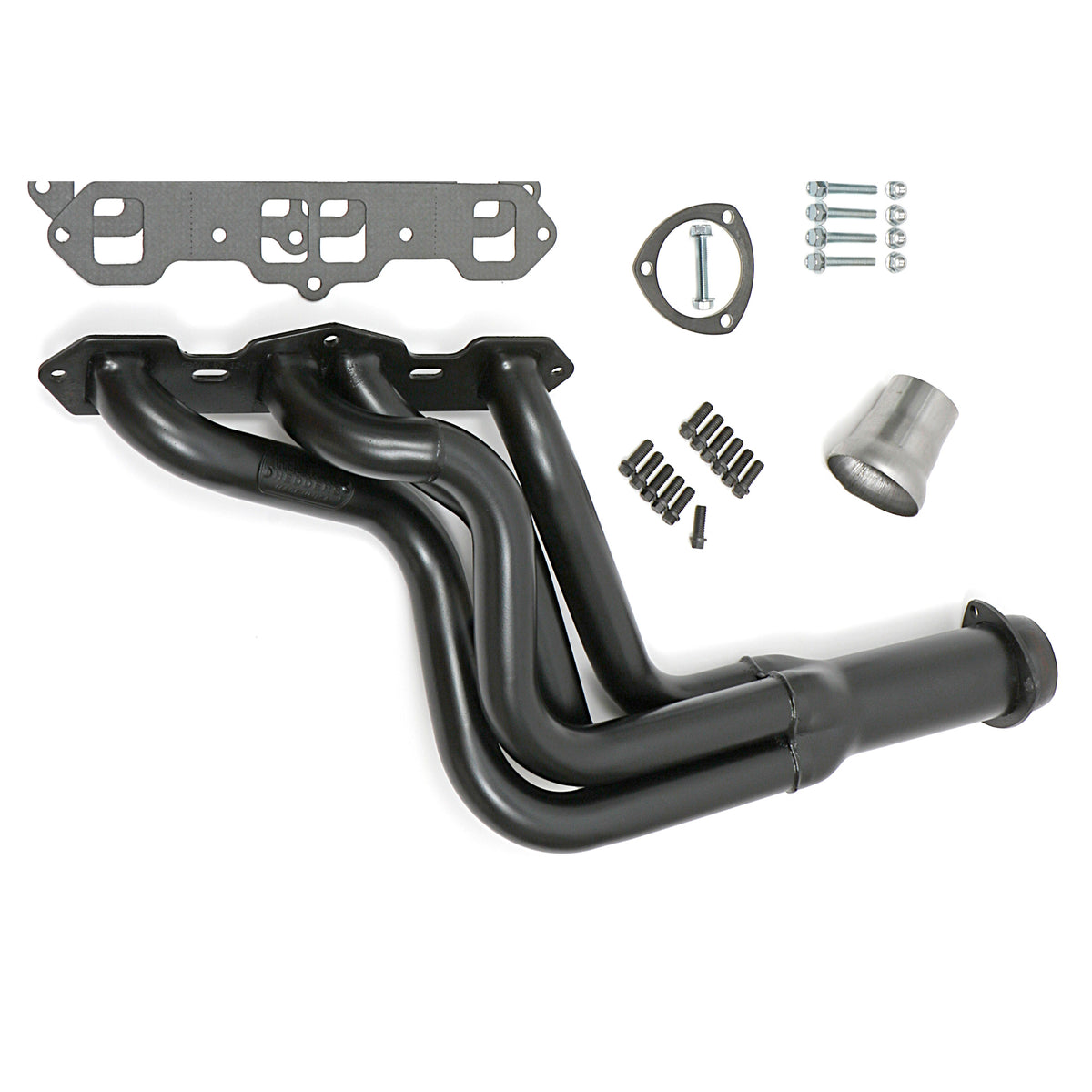 Hedman Hedders Street Headers - 1.75 in Primary - 3 in Collector - Black Paint - Oldsmobile V8 - Cutlass / 442 1968-77 - Pair