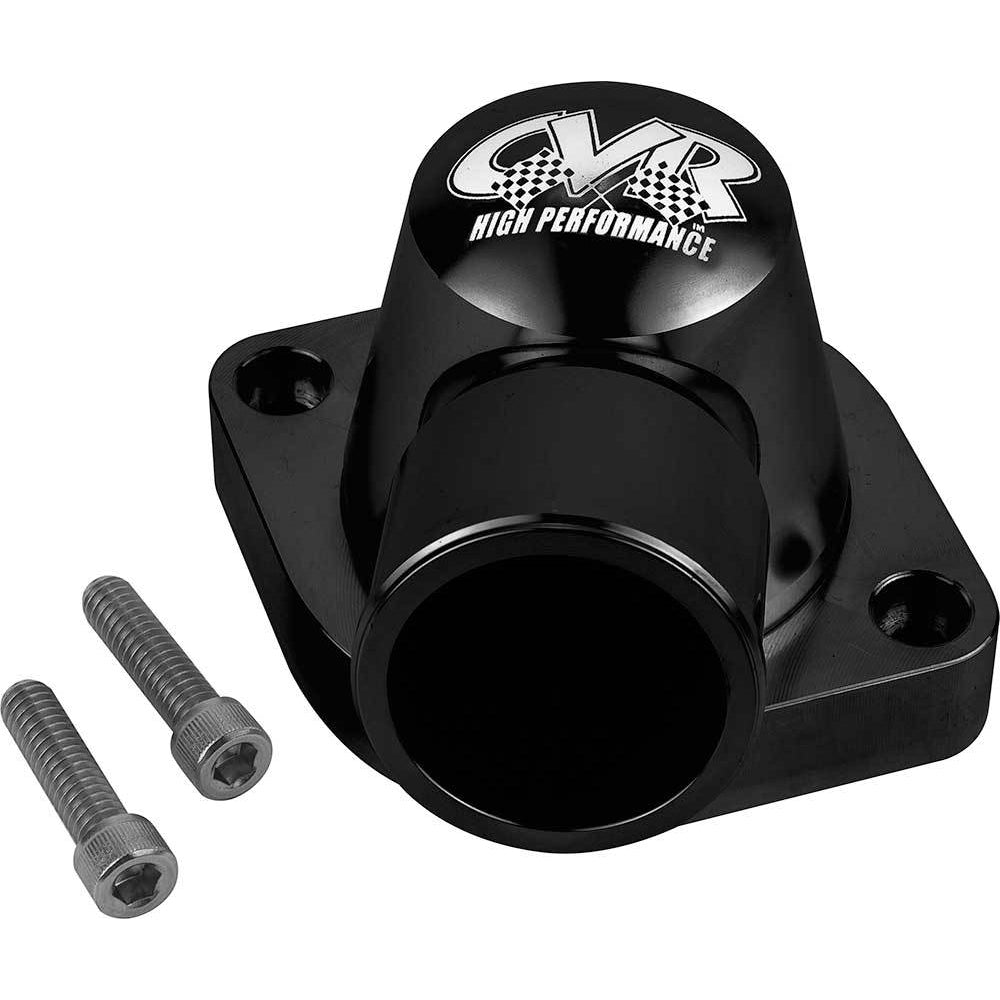 CVR Performance 90 Degree Water Neck - 1-1/2 in ID Hose - Swivel - O-Ring - Black Anodized - GM LS-Series