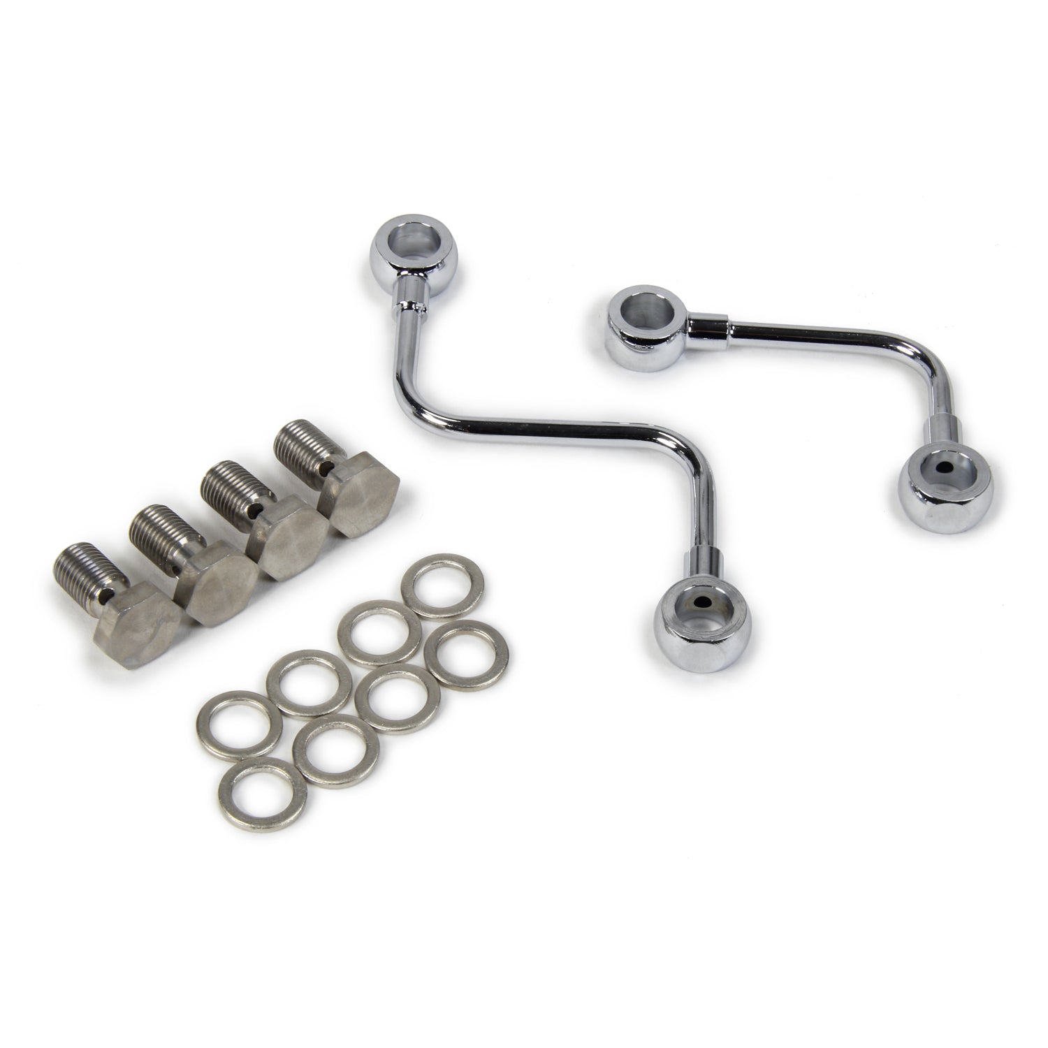 Baer Pre-Bent Brake Line Kit - 3/8-24 in Banjo - Polished - Baer Remaster Master Cylinder