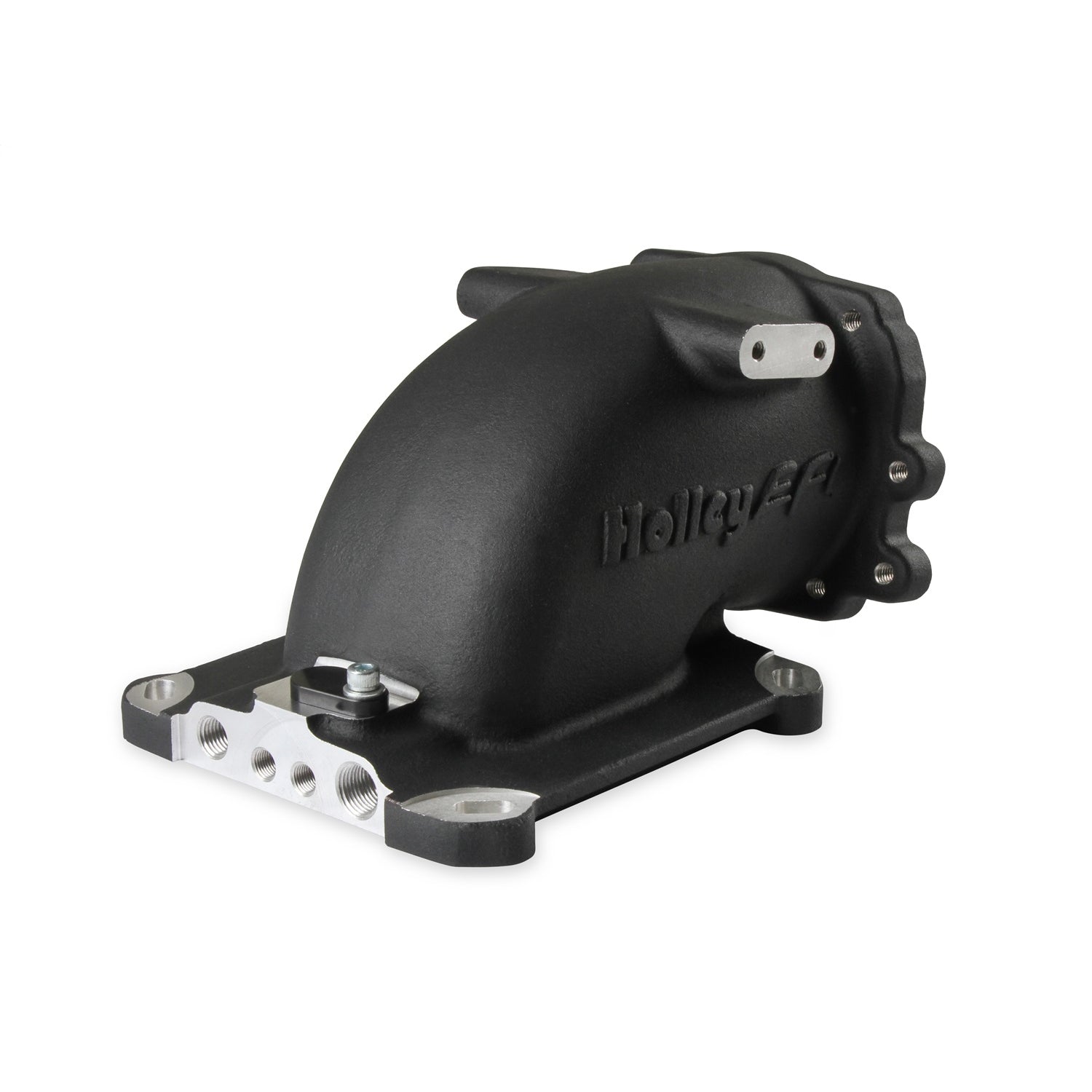 Holley EFI Throttle Body Adapter - Elbow - Aluminum - Black - Ford 105 mm Throttle Body to Square Bore Mounting Flange