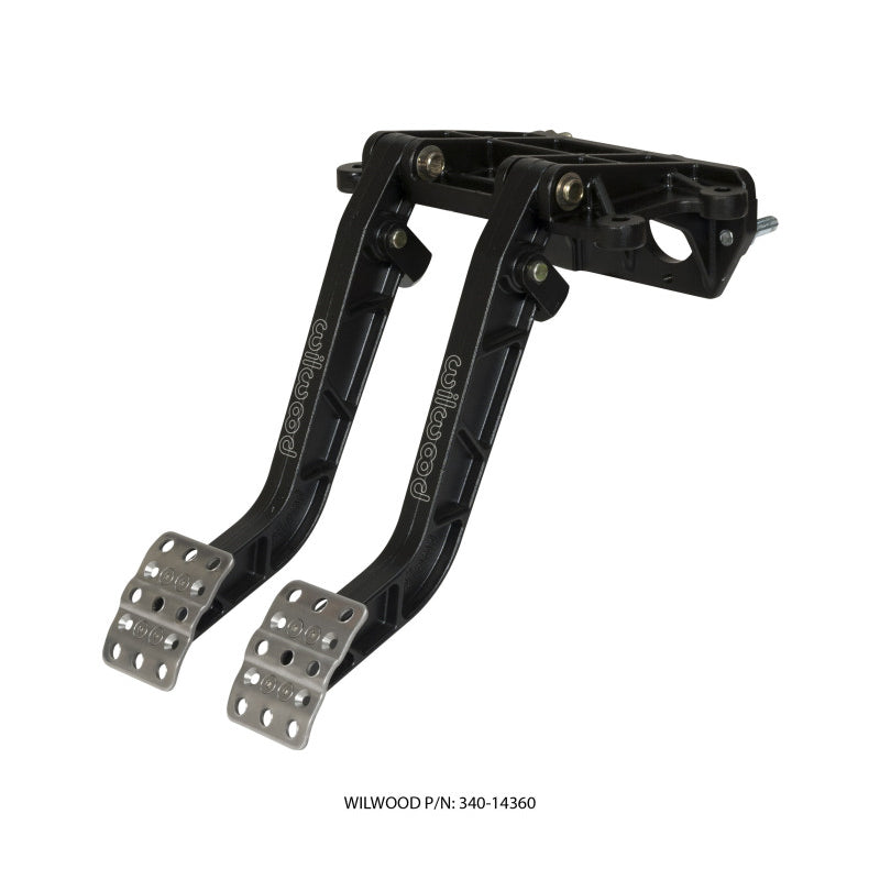 Wilwood Brake / Clutch Pedal Assembly - 6.25 to 1 Ratio - 12.05 in Long - Forward Swing Mount - Black Paint