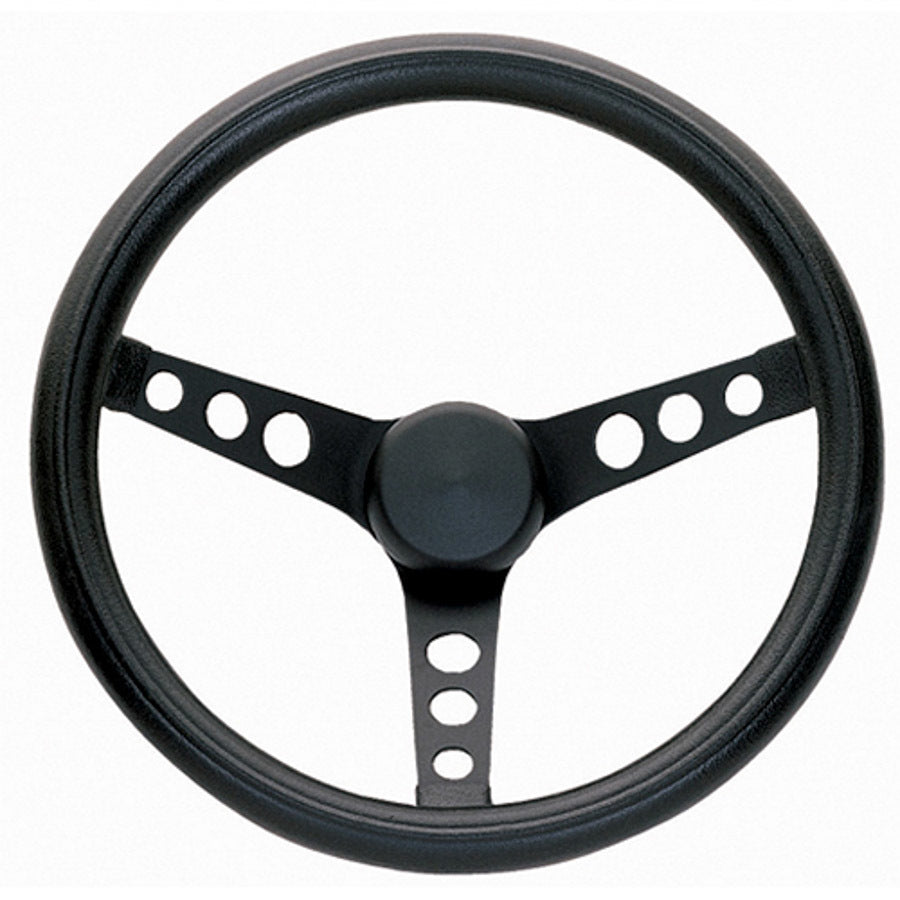 Grant Performance Steering Wheel - 11.5 in Diameter - 3.75 in Dish - 3-Spoke - Black Foam Grip - Black Paint