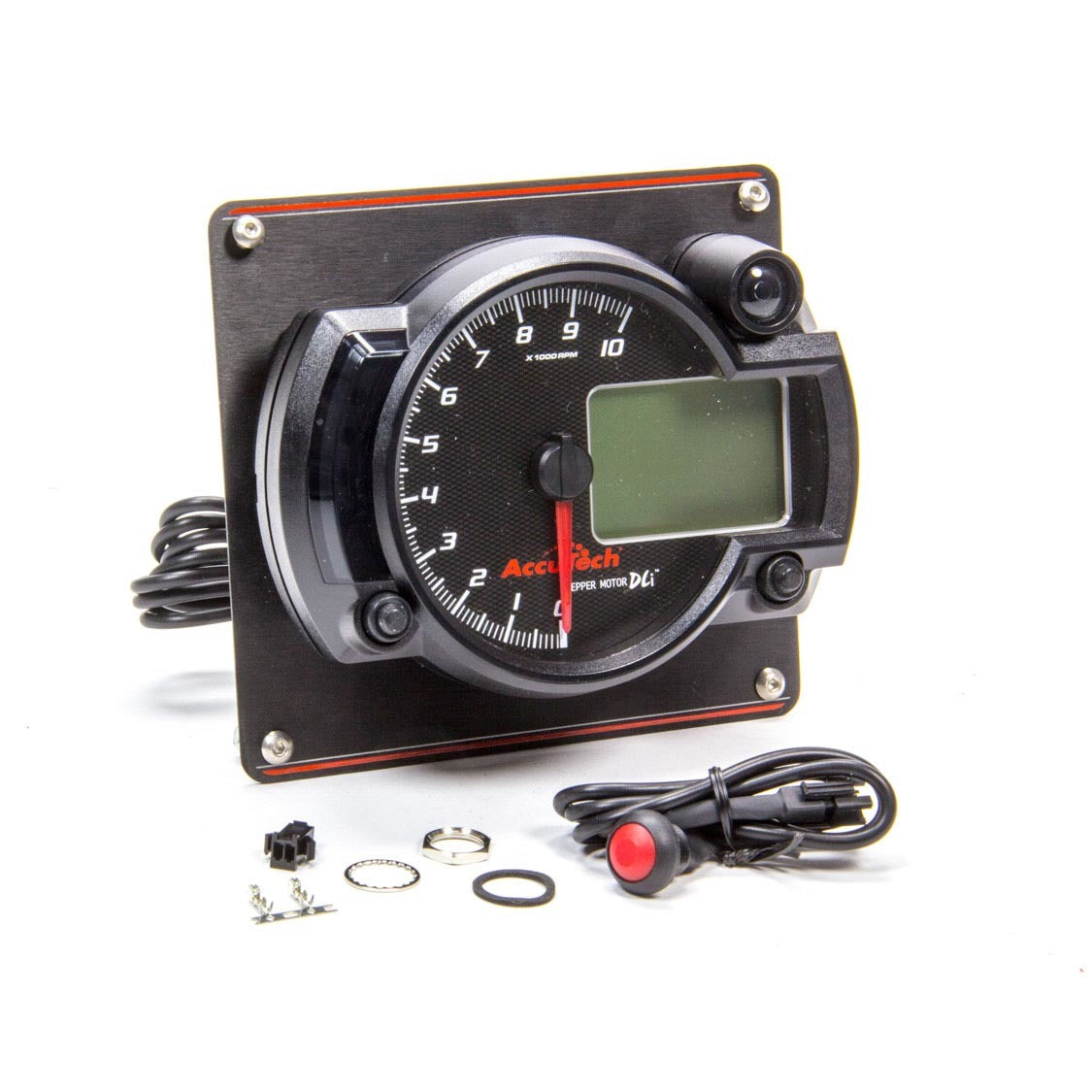 Longacre Tach 4in Data Logging Blk w/Blk Alum Panel