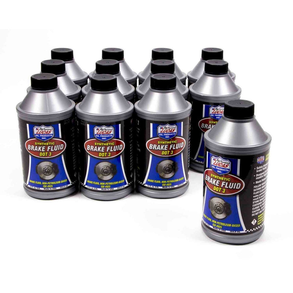 Lucas Oil Products DOT 3 Brake Fluid Synthetic 12.00 oz - Set of 12
