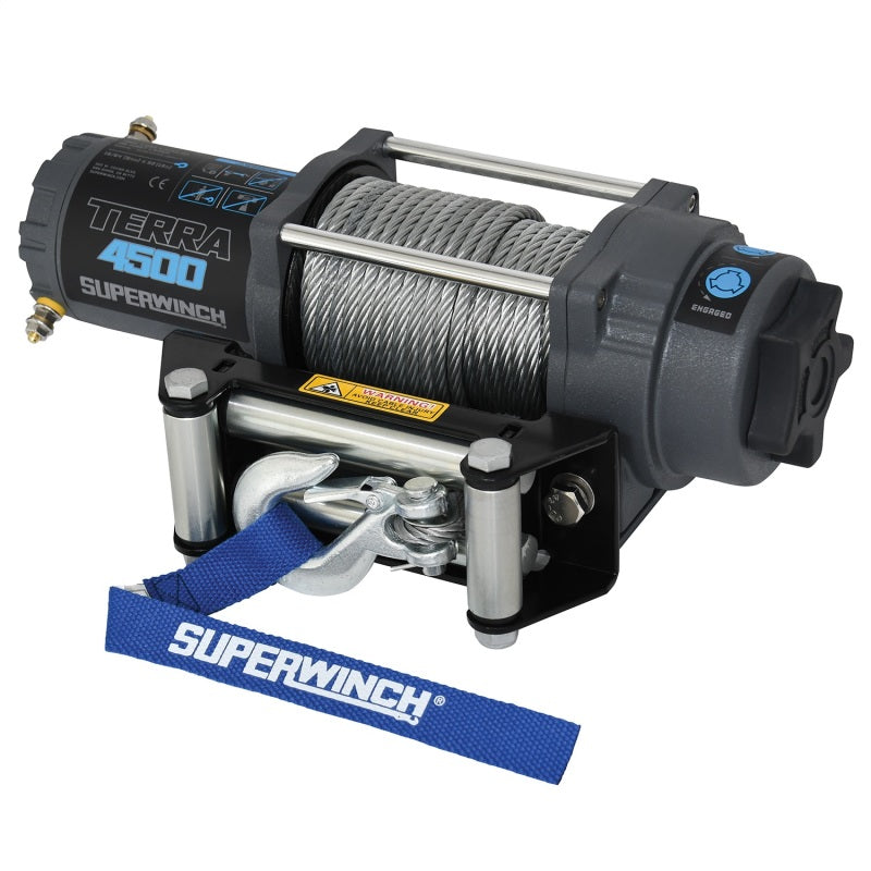 Superwinch Terra Winch - 4500 lb Capacity - Roller Fairlead - 10 ft Remote - 15/64 in x 50 ft Steel Rope - 12V