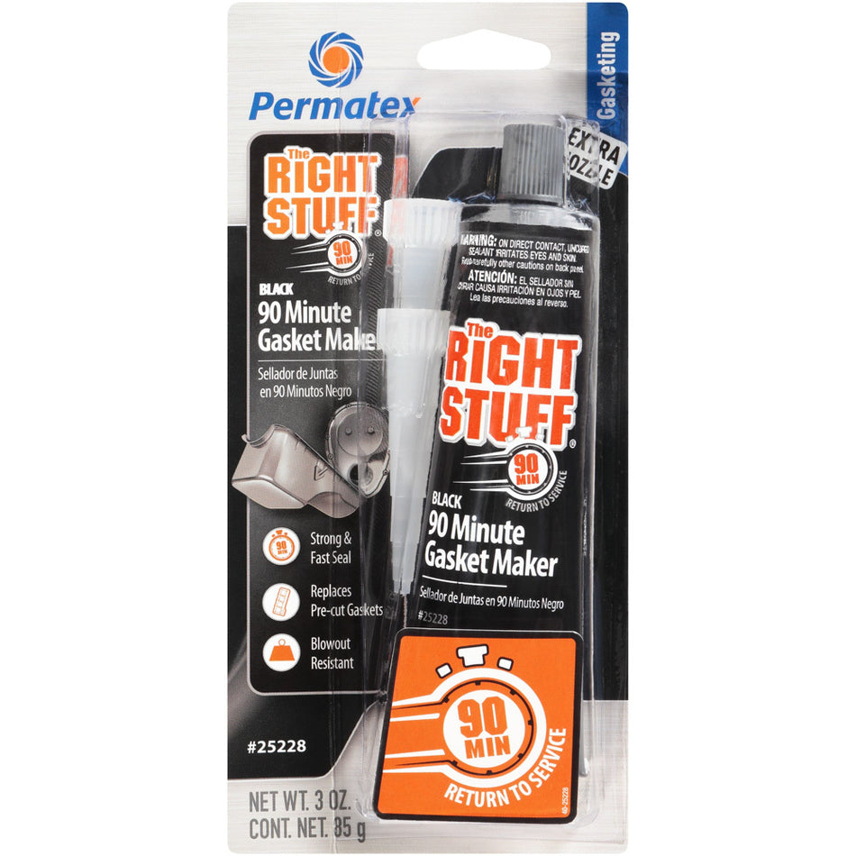 Permatex The Right Stuff Sealant - Silicone Black - Silicone - 3 oz Tube