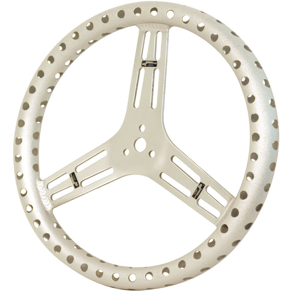 Longacre 15" Uncoated Aluminum Steering Wheel - Drilled - Flat (Sprint)
