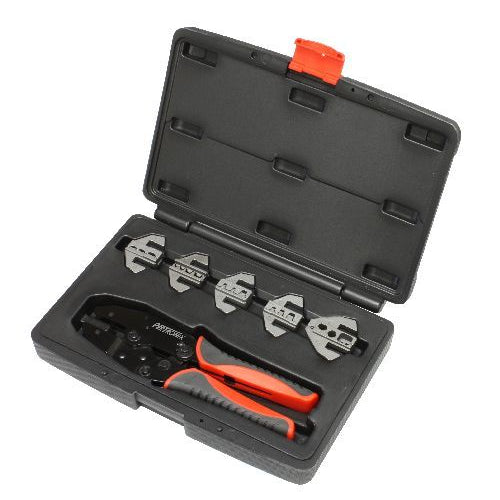 PerTronix Performance Products Quick Change Wire Crimping Tool Ratcheting Mechanism Cushion Grip Case/Dies - Steel
