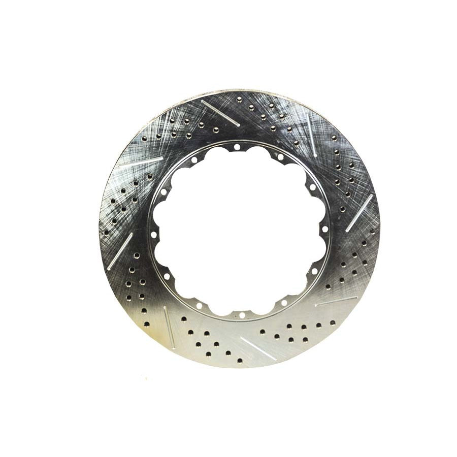 Baer Passenger Side Slotted/Drilled/Vented Brake Rotor - 14 in OD - 1.250 I Thick - 12 x 8.5 in Bolt Circle - Zinc Plated