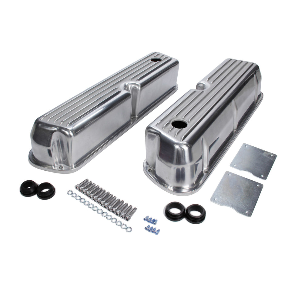 Racing Power SB Ford Aluminum Valve Covers - Tall Finned