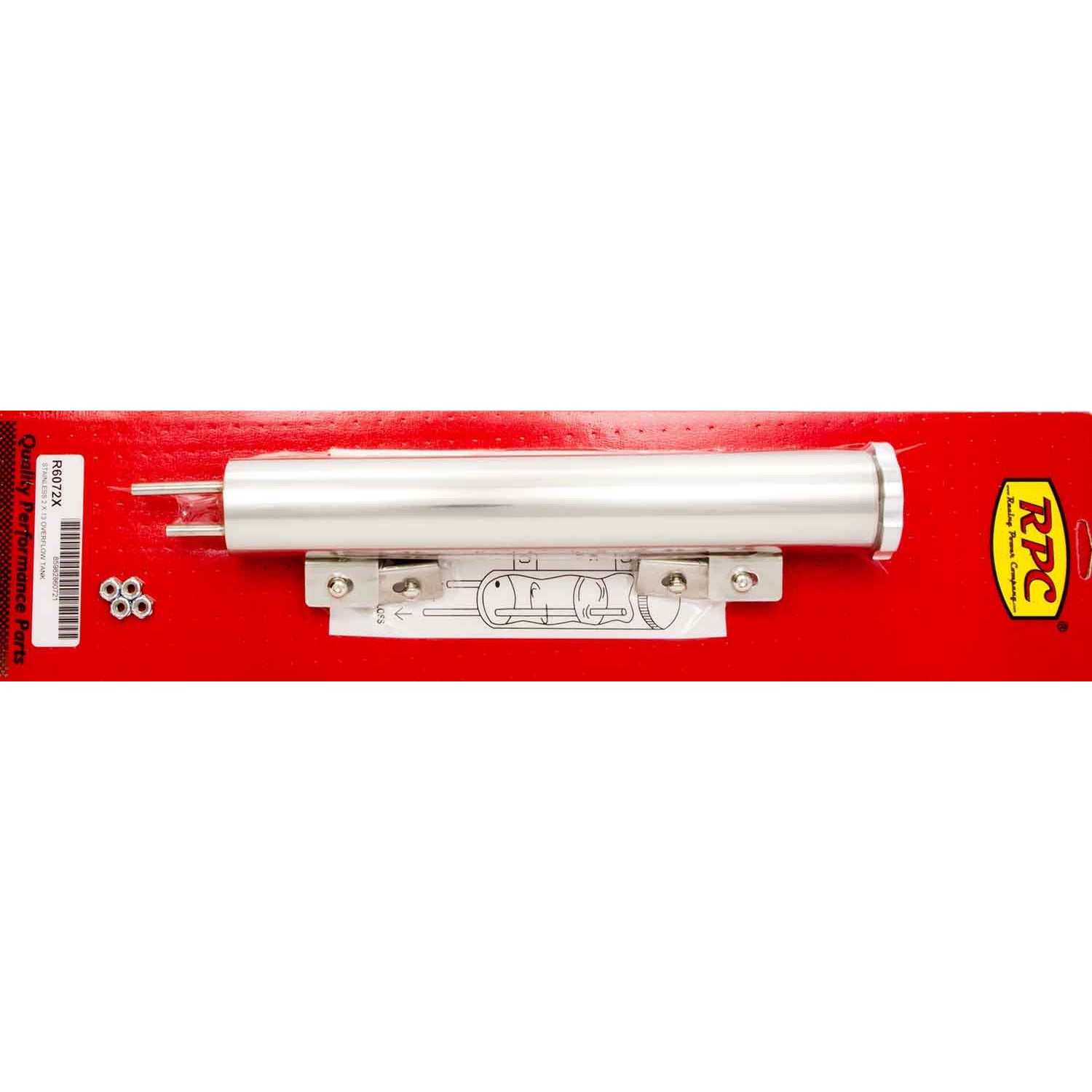 Racing Power Coolant Recovery Tank 18 oz 13" Tall x 2" Diameter Stainless - Polished
