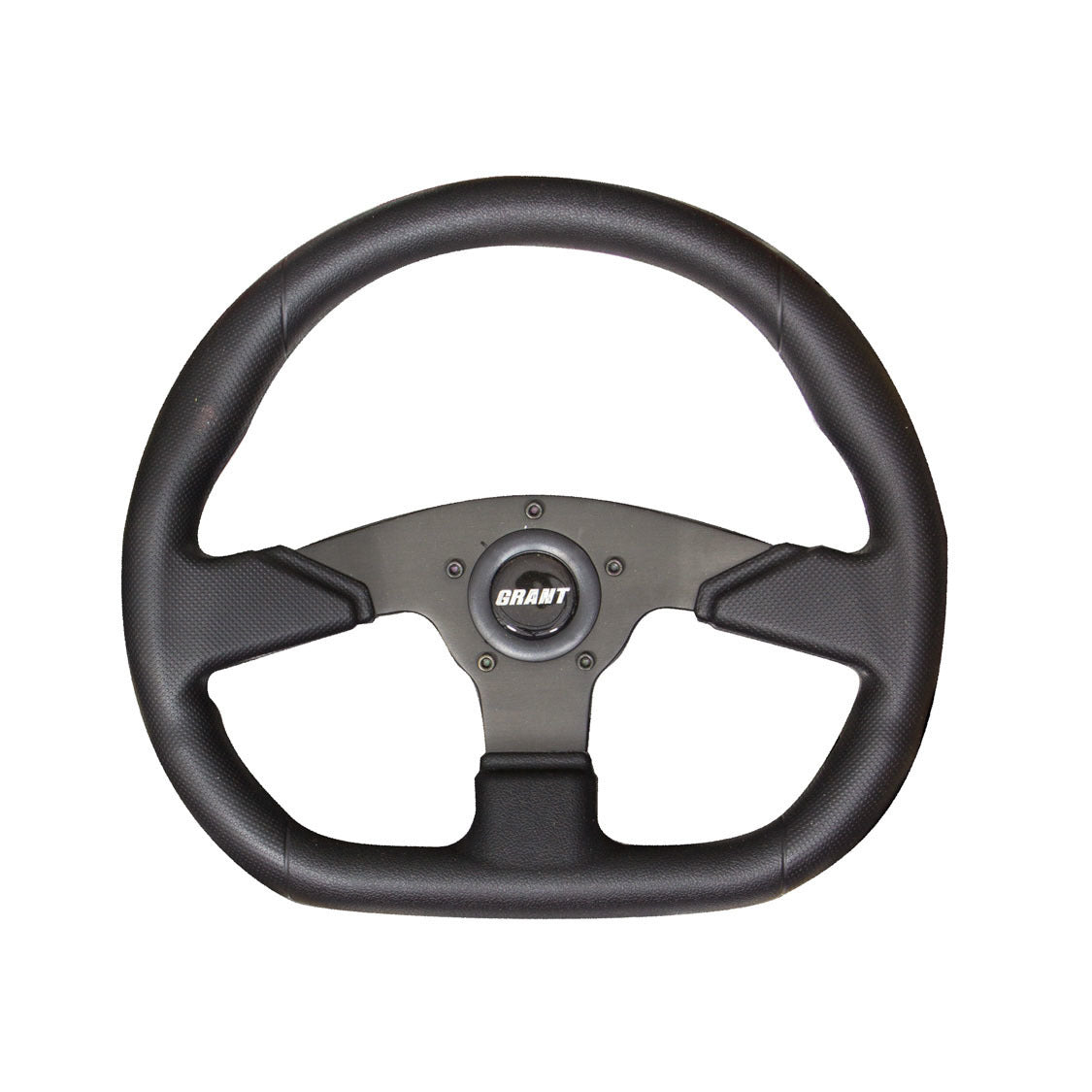 Grant Steering Wheels Performance and Race Steering Wheel 13-3/4 x 11-3/4" Diameter Oval 3-Spoke - Black Leather Grip