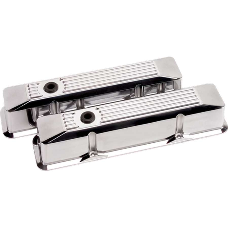 Billet Specialties SB Chevy Ribbed Valve Covers - SB Chevy - (Set of 2)