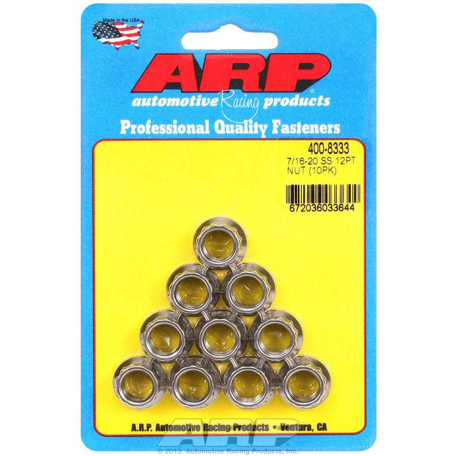 ARP Stainless Steel 12 Point Nuts - 7/16-20 (10)