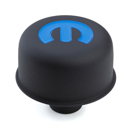 Proform Push-In Round Breather - 1-1/4 in Hole - Mopar Logo - Black Crinkle