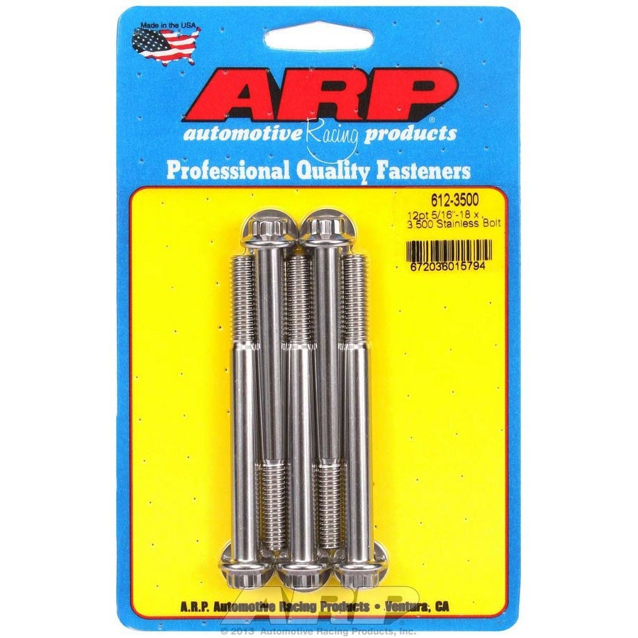 ARP Stainless Steel Bolt Kit - 12 Point (5) 5/16-18 x 3.500