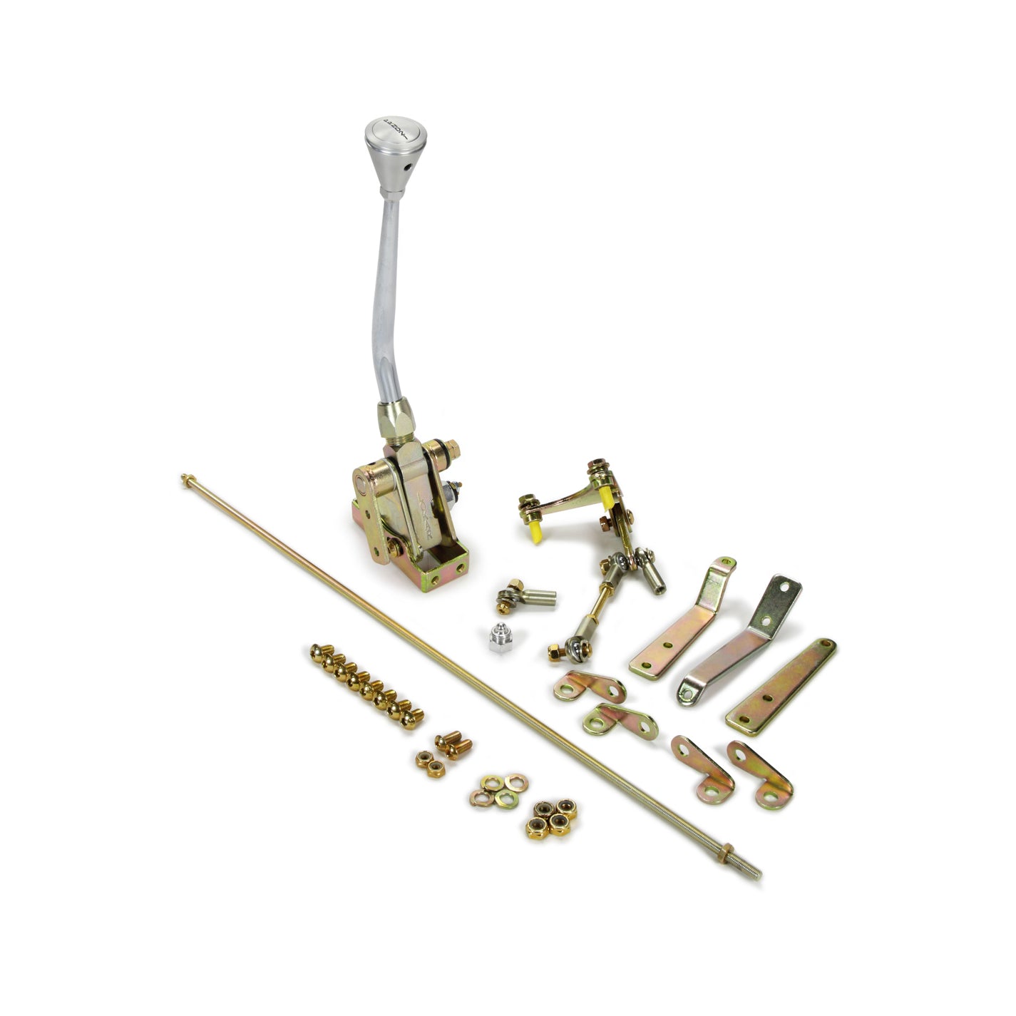 Lokar Automatic Shifter - Floor Mount - 10" Stick - Lokar Hi-Tech Knob - 727