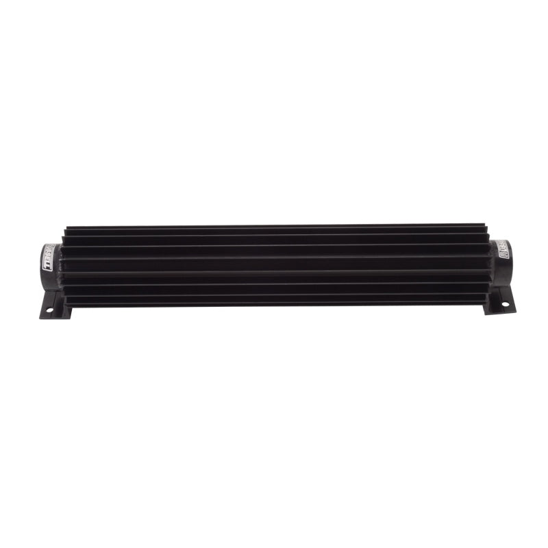 Russell Performance Products 17-1/2 x 2-1/4 x 3-1/8" Fluid Cooler Heat Sink 8 AN Female O-Ring Inlet/Outlet Aluminum - Black Powder Coat