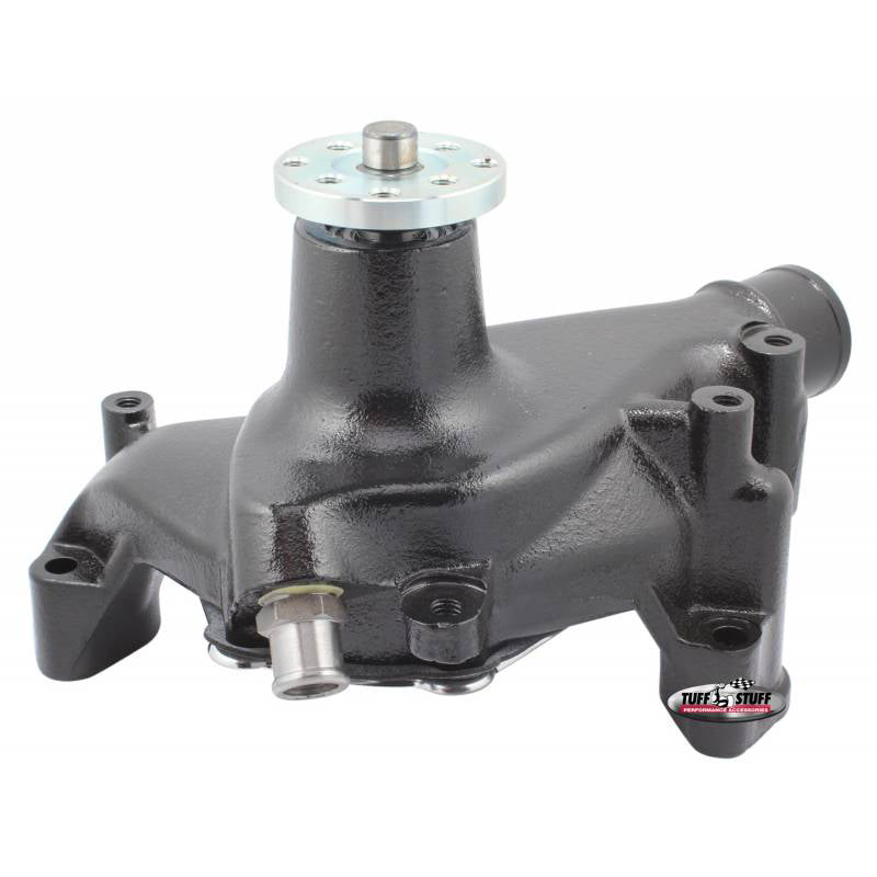 Tuff Stuff Mechanical Water Pump - Supercool - High Volume - Long Design - Aluminum - Black Powder Coat - Small Block Chevy
