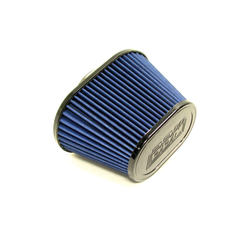 BBK Clamp-On Air Filter Element - Tapered Oval - 8-1/2 x 5 in Base - 5-3/4 x 3-3/4 in Top Diameter - 5-1/2 in Tall - 3-3/8 in Flange - Blue