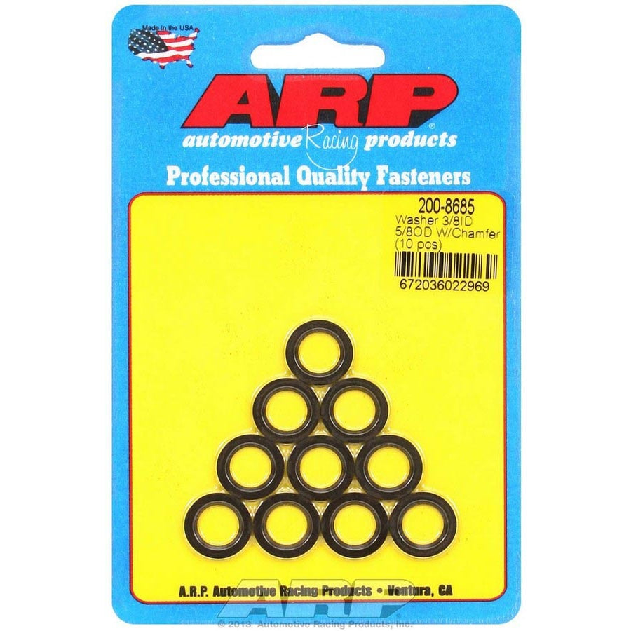 ARP Black Washers - 3/8 ID x 5/8 OD Chamfer (10)