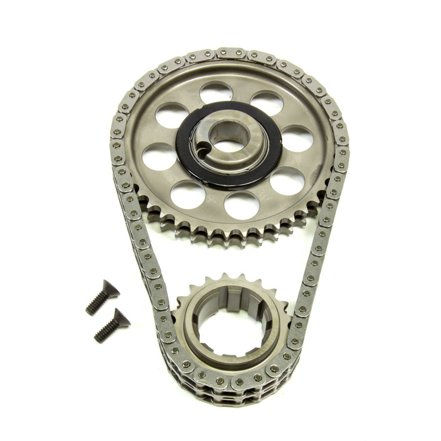 Rollmaster / Romac Gold Series Double Roller Timing Chain Set - Keyway Adjustable - 0.005 in Shorter - Needle Bearing - Billet  - Small Block Ford