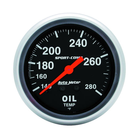 Auto Meter 140-280 Sport-Comp Oil Temperature Gauge - 2-5/8"