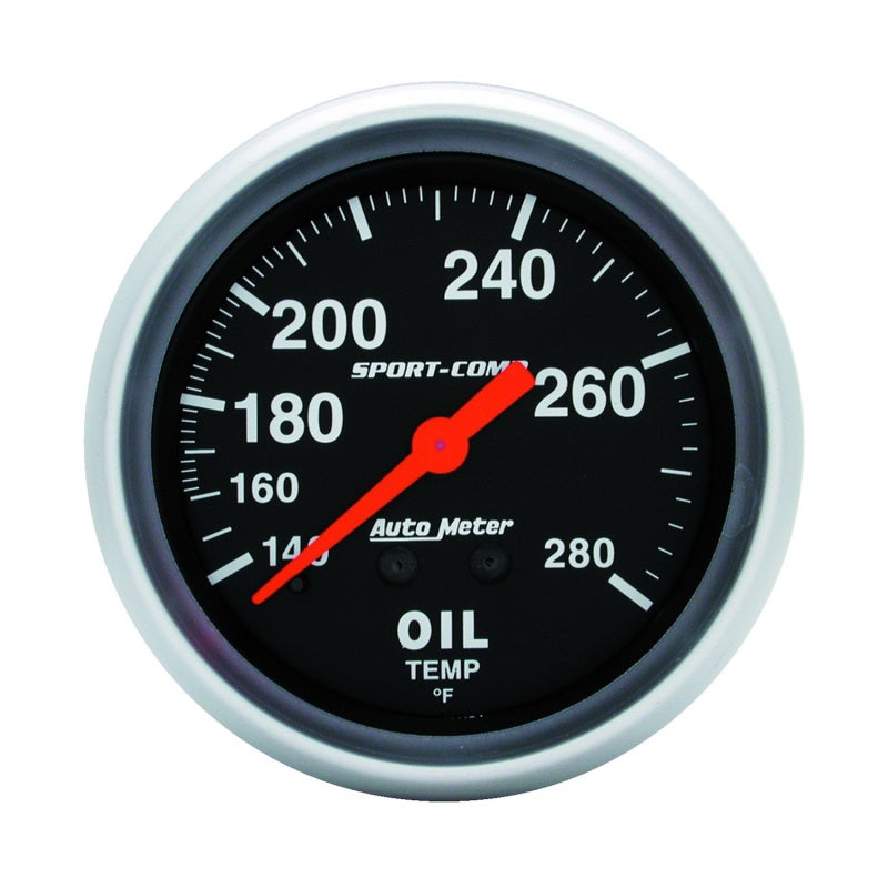 Auto Meter 140-280  Sport-Comp Oil Temperature Gauge - 2-5/8"