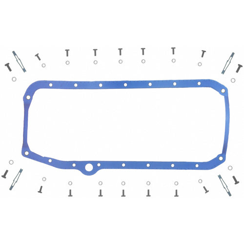 Fel-Pro 1-Piece Oil Pan Gasket - Steel Core Silicone Rubber - Small Block Chevy OS34509T
