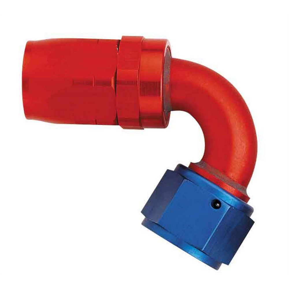 Aeroquip AQP/StartLite 10 AN Hose to 10 AN Female Swivel 120 Degree Hose End - Blue / Red Anodized FBM4044
