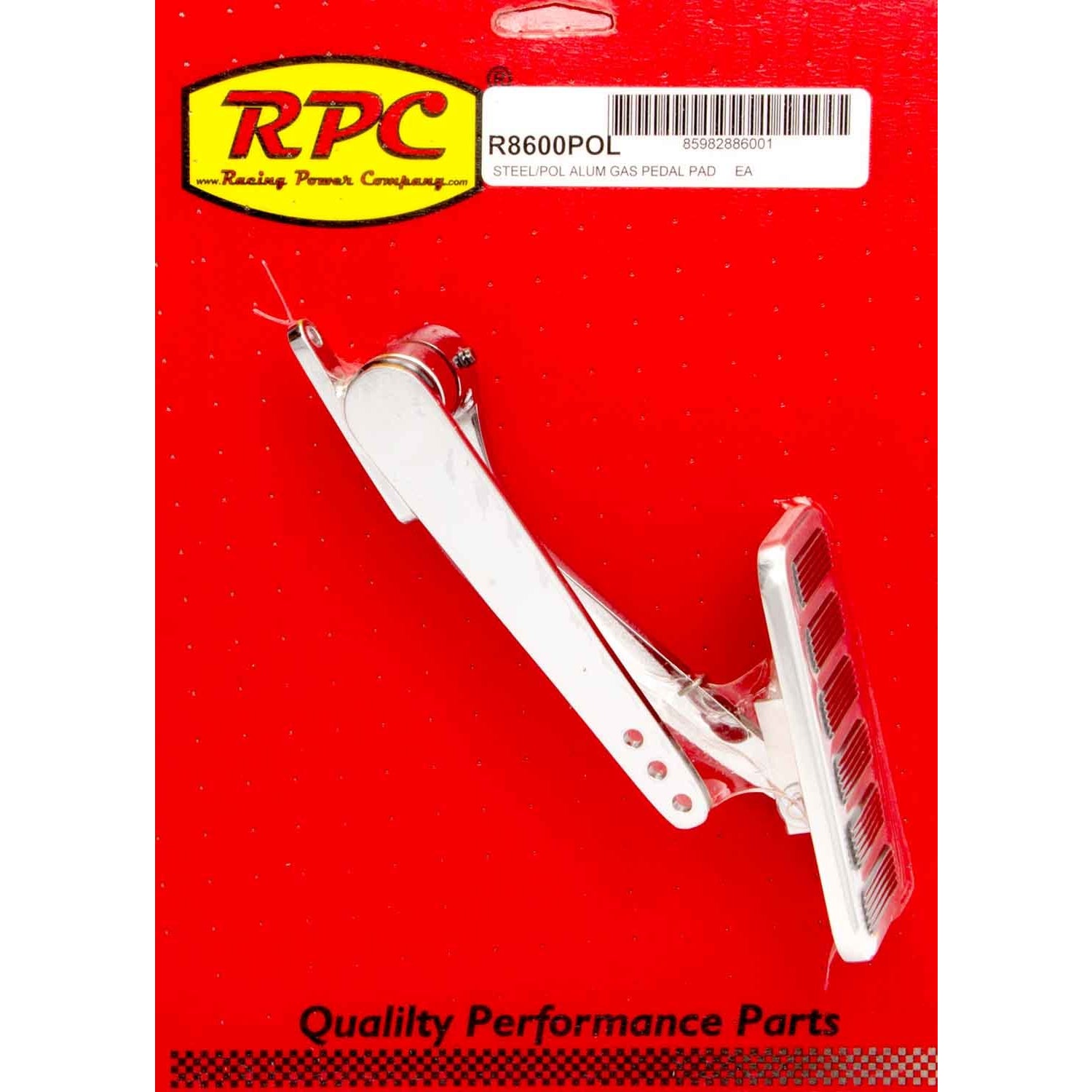 Racing Power Rectangle Gas Pedal Assembly - Firewall Mount - Chrome / Polished - Universal R8600POL