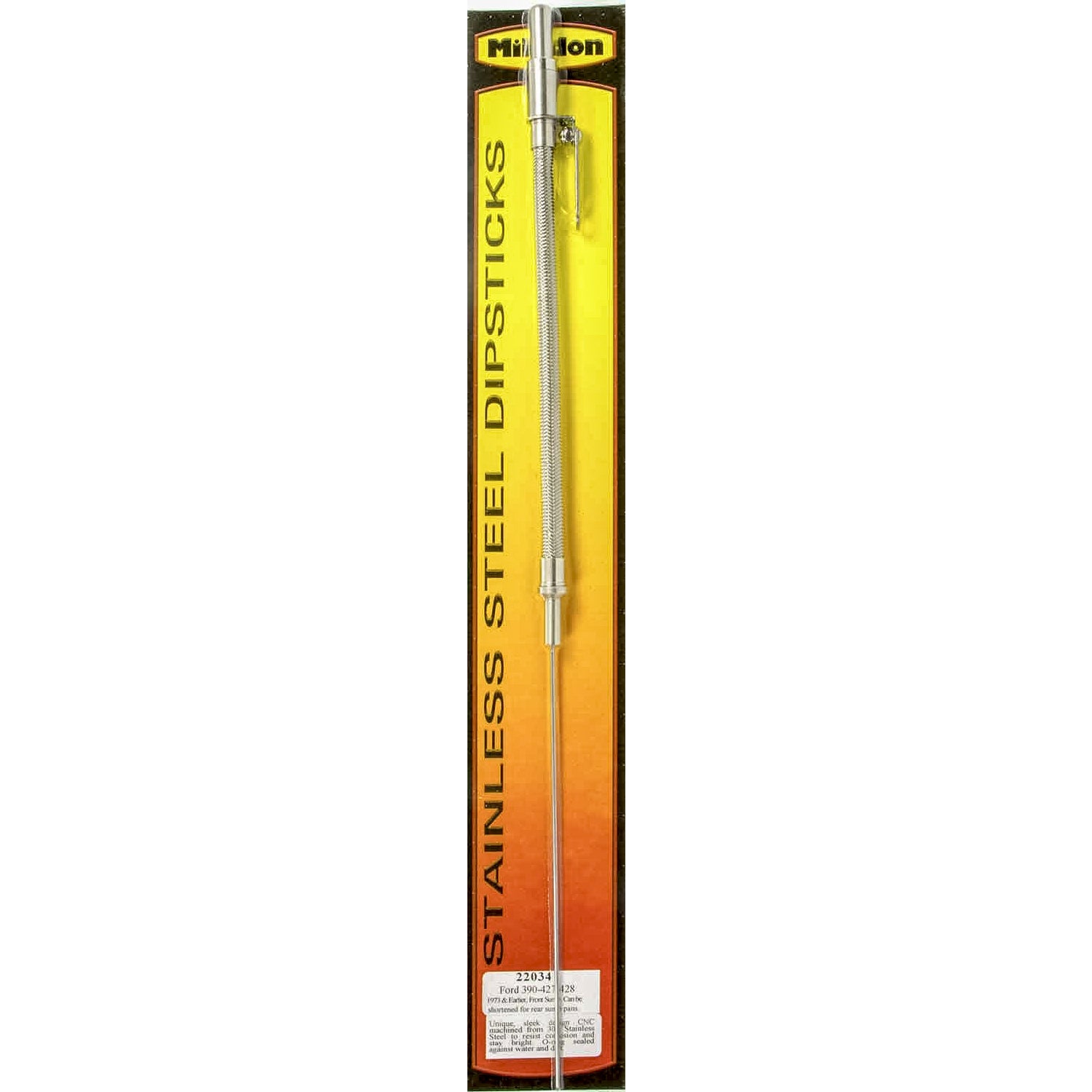 Milodon Stainless Steel Oil Dipstick - Ford FE