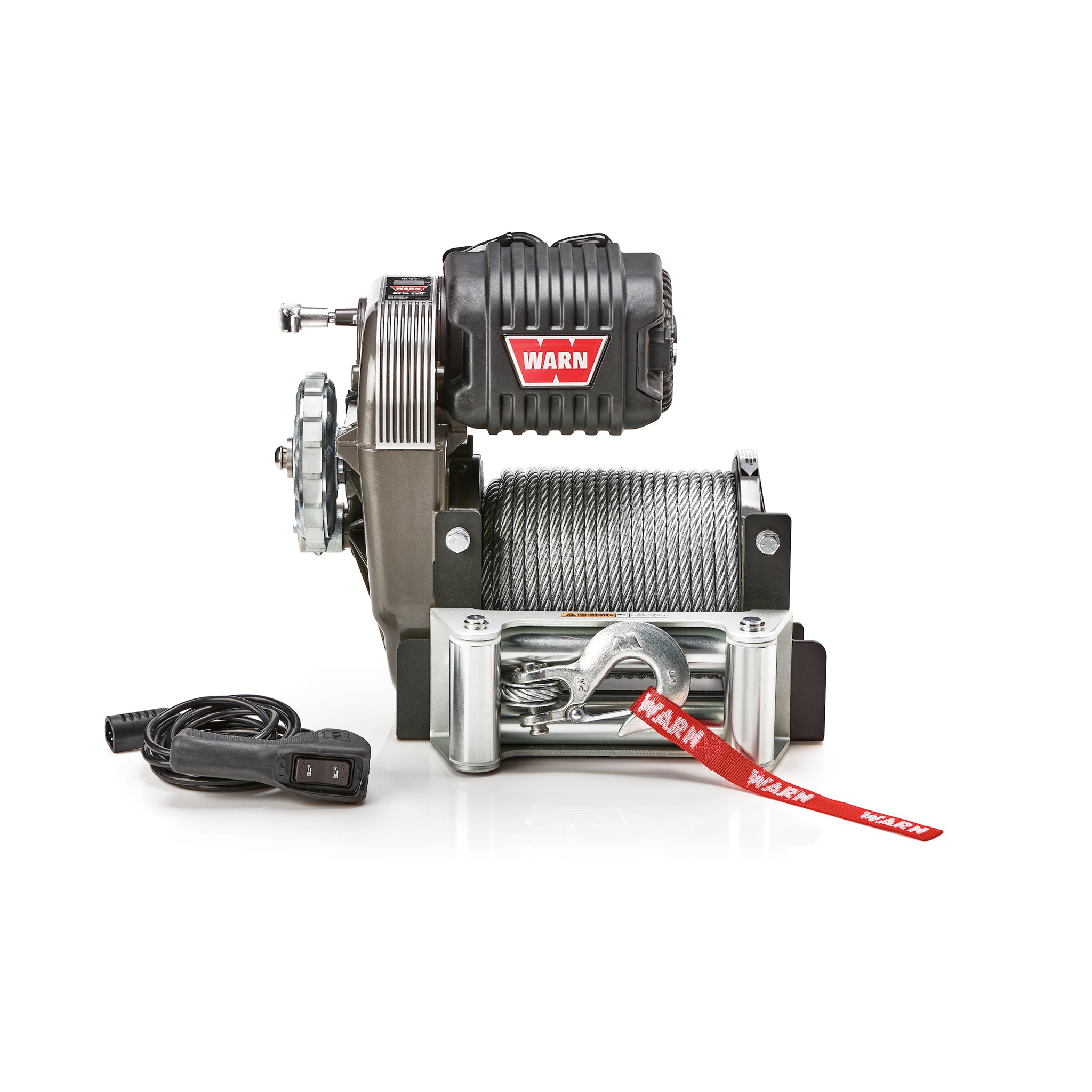Warn Winch - Roller Fairlead - 12 Ft. . Remote - 3/8" x 125 Ft. . Steel Rope - 12V
