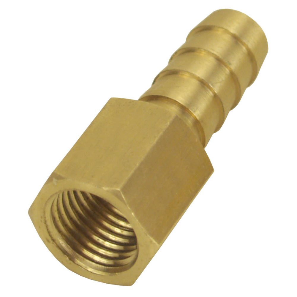 Derale Straight Hose Barb Fitting 1/4 NPT F x 3/8 Barb