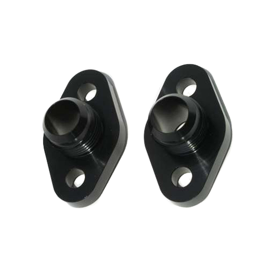 Meziere SB Chevy #12 Water Pump Port Adapters - Black (2 Pack)