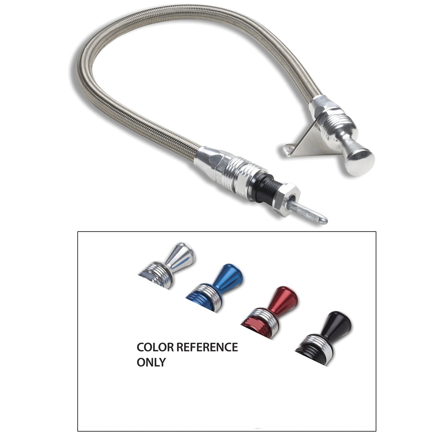 Lokar Anchor-Tight Locking Flexible Transmission Dipstick - Powerglide OEM / Aftermarket Firewall Mount